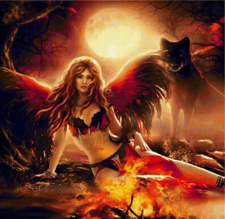 Девушка с огненными крыльями