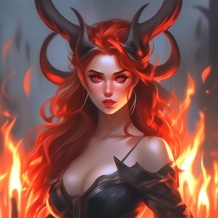 Демон с рогами