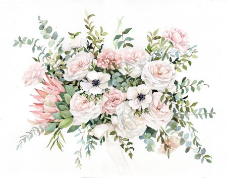 Акварельные цветы для пригласительных