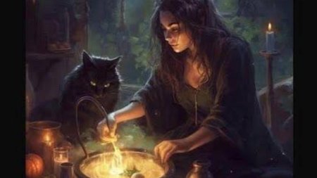 Ведьма с кошкой