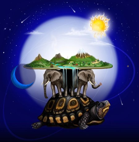 Земля на слонах и черепахе