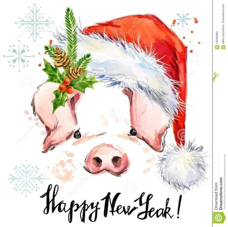 Новогодние открытки 2022 акварель