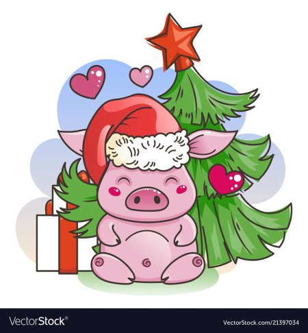 Милая хрюшка новый год