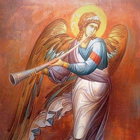 Трубящий ангел Архангел фреска