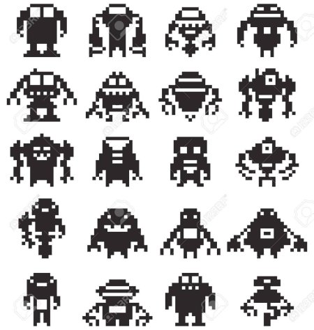 Пиксельные роботы спрайты