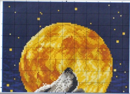 Вышивка крестом Луна