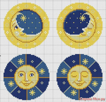 Вышивка солнце