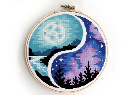 Схемы Инь Янь вышивка крестом цветные