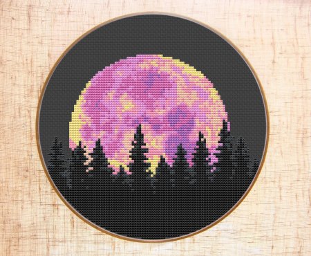 Вышивка Луна