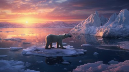 Белый медведь на айсберге