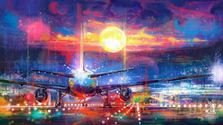 Самолет живопись