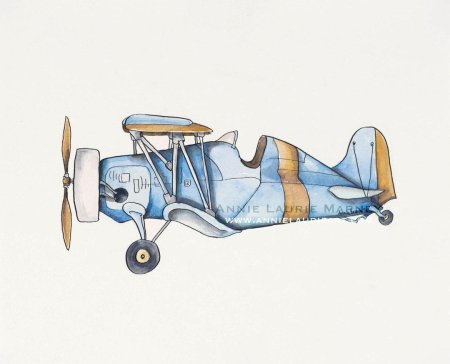 Самолет акварель