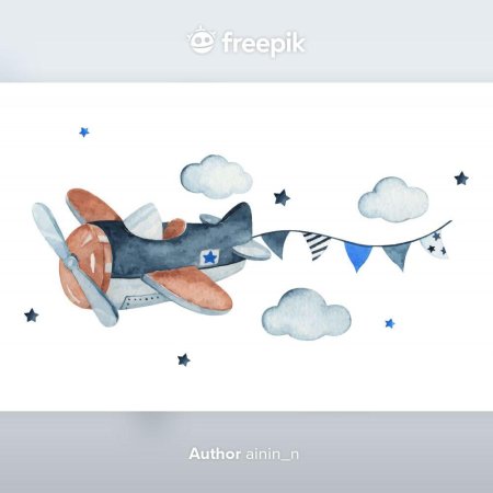 Акварельный самолетик