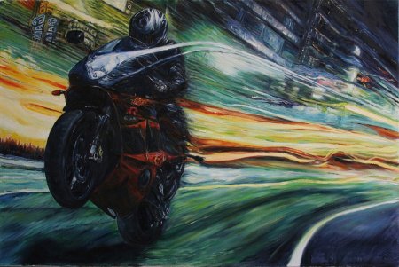 Мотоцикл живопись