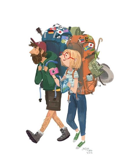 Иллюстрации поездки в поход