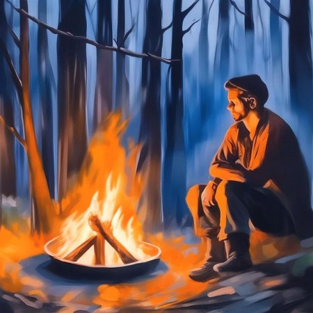 Костер в лесу