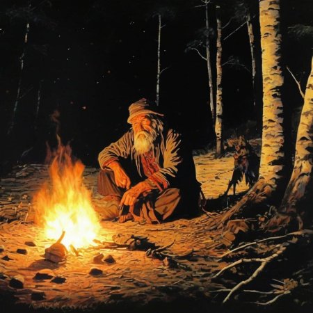 Костер живопись