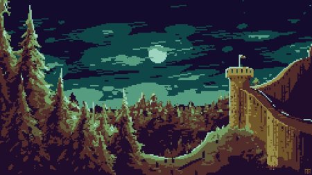 Пиксель арт пейзаж