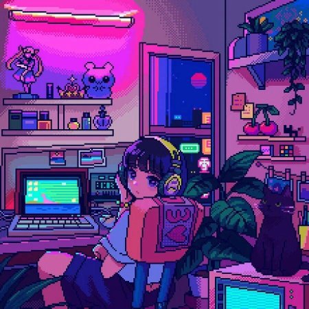 Аниме пиксель арт