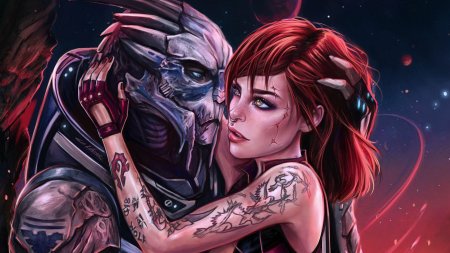 Гаррус и Шепард арт