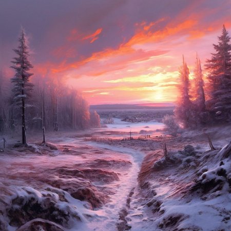 Красивый зимний закат