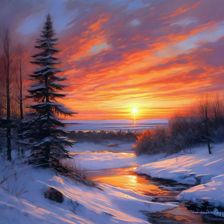 Пейзаж зима