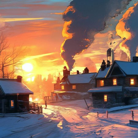 Вечерний зимний пейзаж