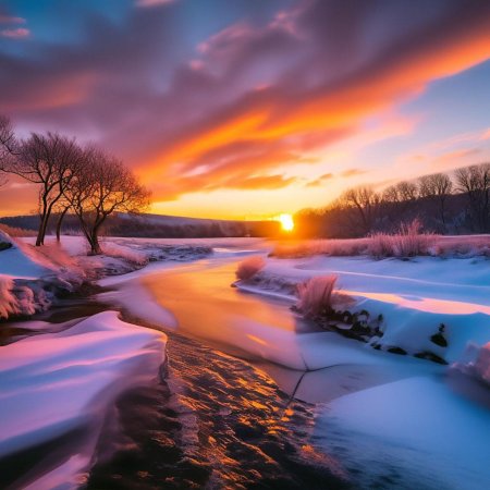 Красивый зимний рассвет