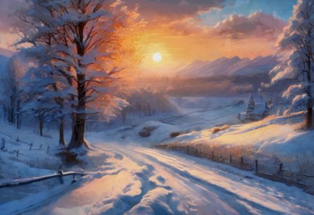 Зимний пейзаж красивый