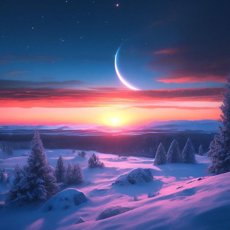 Красивый зимний закат