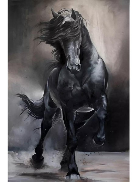 Лошадь углем