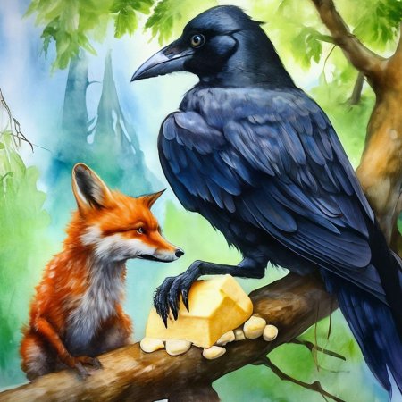 Иллюстрации к басне ворона и лисица