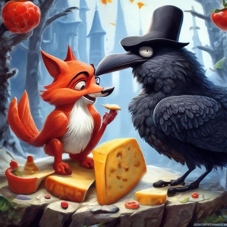 Ворона и лисица иллюстрации