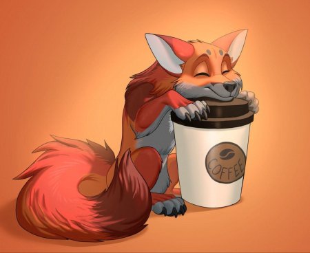 Лис с кофе