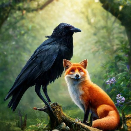 Ворона и лисица басня