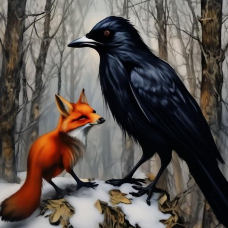 Басня крылова ворона и лисица