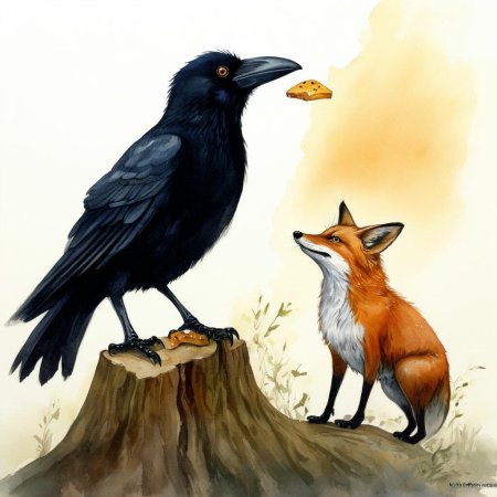 Басни крылова ворона и лисица