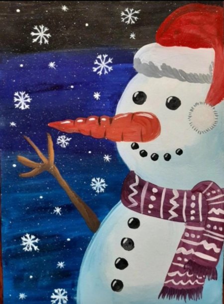 Рисунки на новый год гуашью