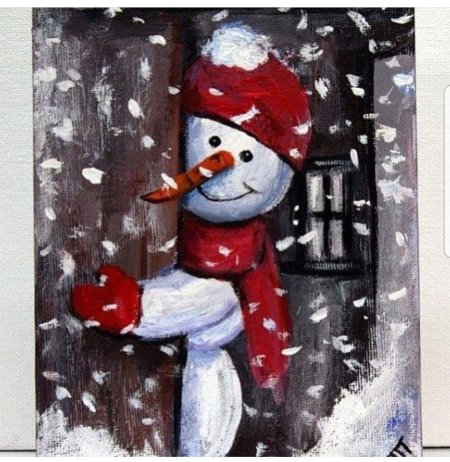 Снеговик акрилом