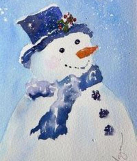 Новогодние открытки акварелью