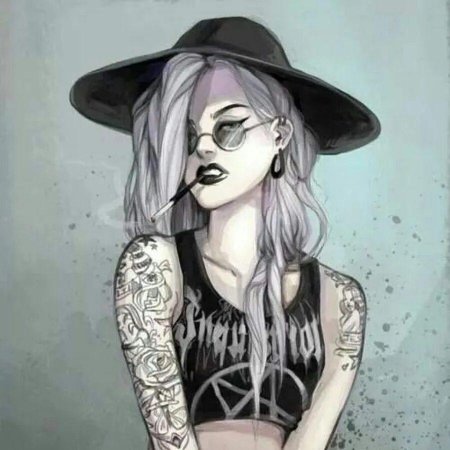 Девушка неформал арт