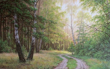«Лесная дорога с лужей» Андрей Васнецов