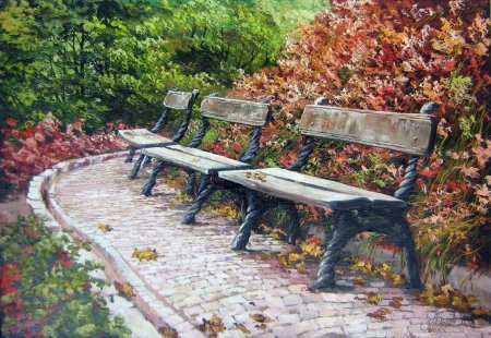 Пейзаж со скамейкой