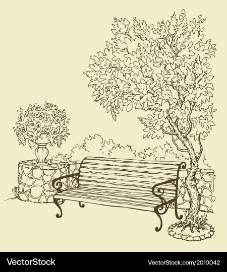 Скамейка рисунок