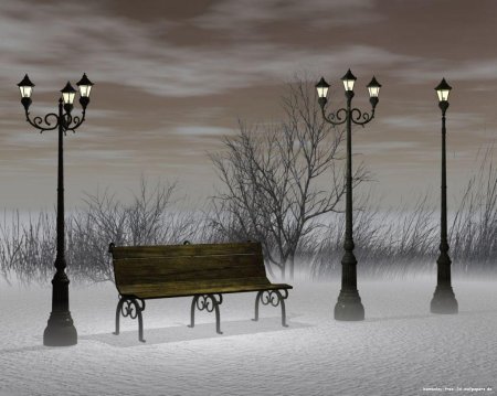 Скамейка с фонарем