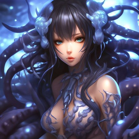 Аниме девушка с щупальцами