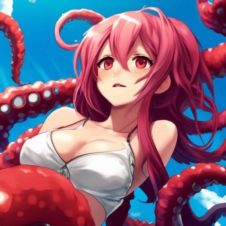 Аниме девушка с щупальцами