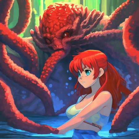 Монстр с щупальцами