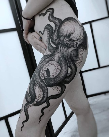 Осьминог тату эскиз