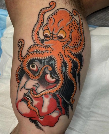 Осьминог тату